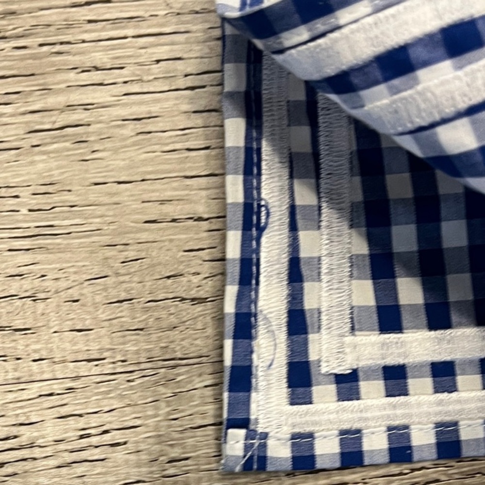 Talbots Navy Gingham Embroidered Tunic Size M - Picture 6 of 10